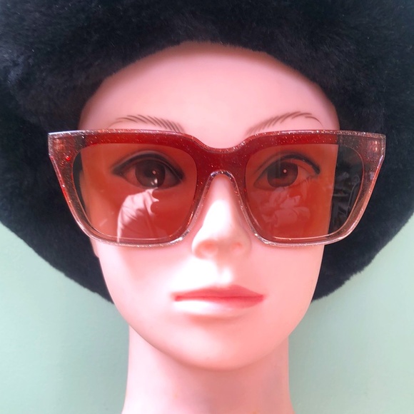 Burberry Orange and Silver Glitter Sunglasses